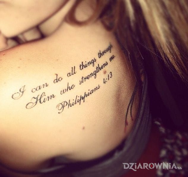 Tatuaż philippians 413 - napisy
