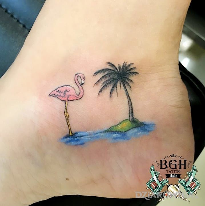 Tatuaż flaming - zwierzęta