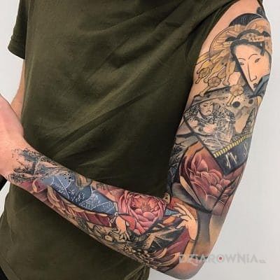 Tatuaż japoński folklor - rękawy