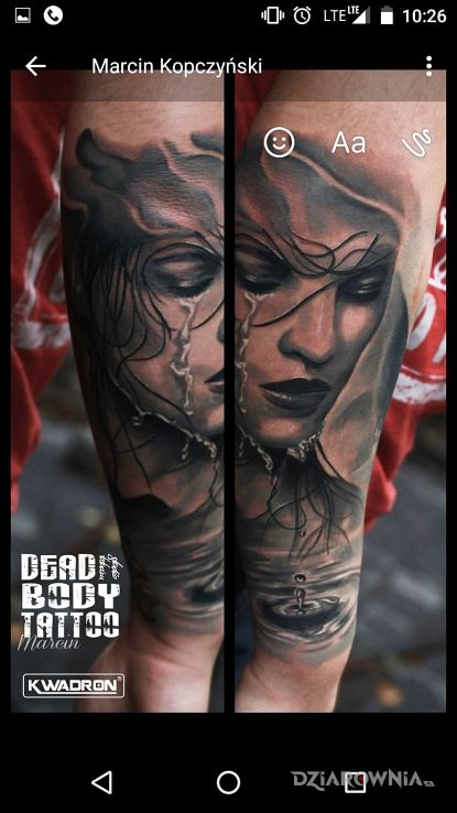 Tatuaż część rękawa  - twarze