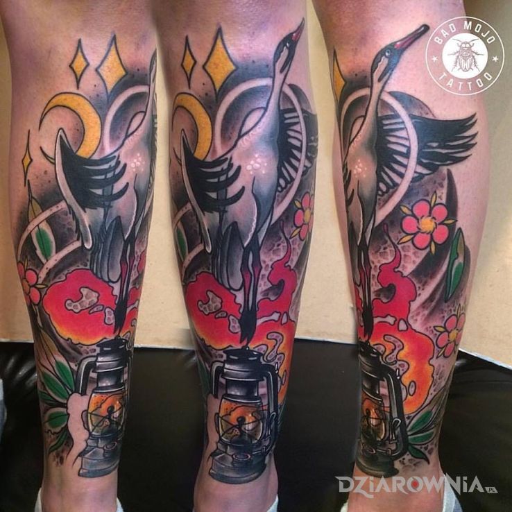 Tatuaż ptaki i inne - kwiaty