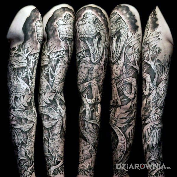 Tatuaż dinozaury - rękawy