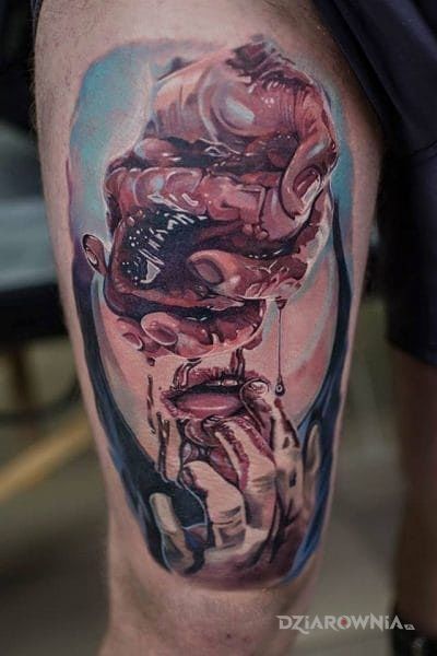 Tatuaż serce na dłoni - 3D