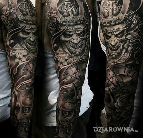 Tatuaż samurajski  rękaw - realistyczne