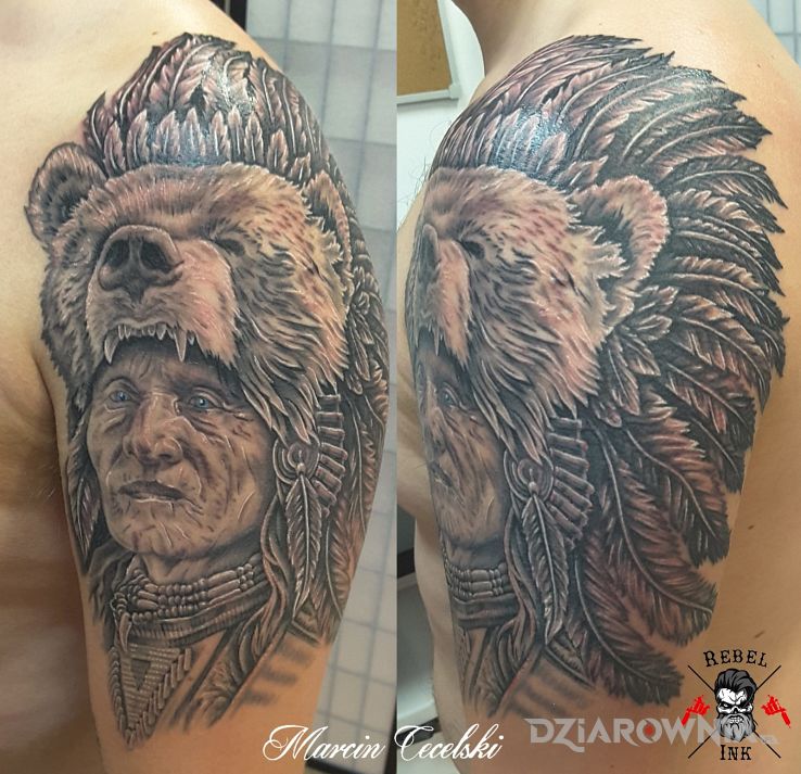 Tatuaż indianin - indiańskie