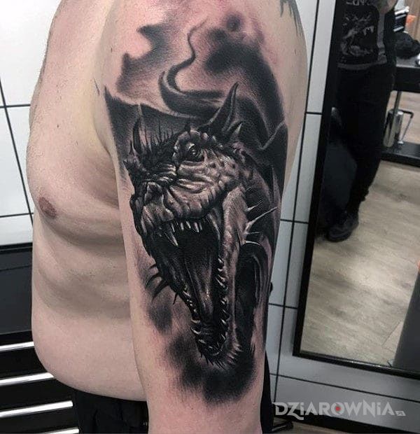 Tatuaż paszcza smoka - smoki