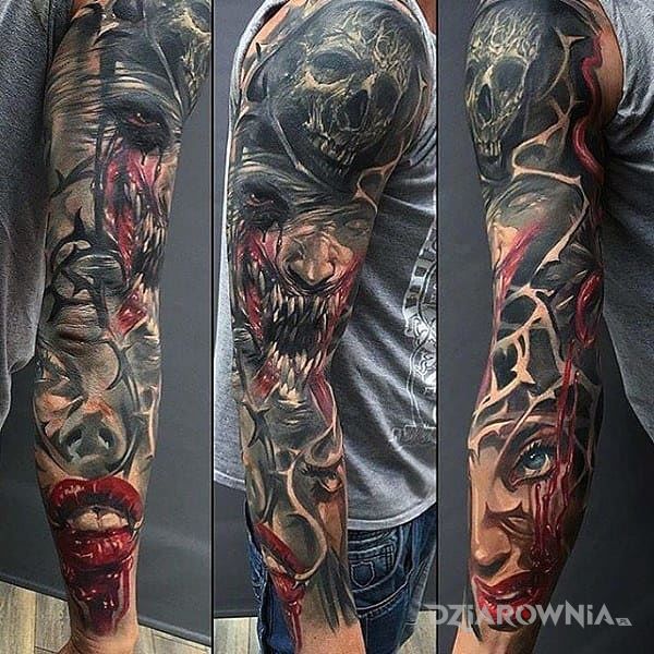 Tatuaż złowieszczy rękaw - 3D