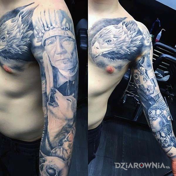 Tatuaż indianski rekawik - rękawy