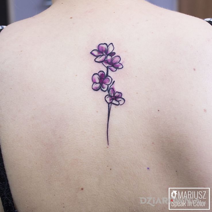 Tatuaż symboliczny kwiatek - kolorowe