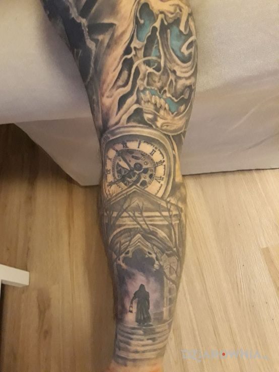 Tatuaż rękaw wewnątrz - czaszki