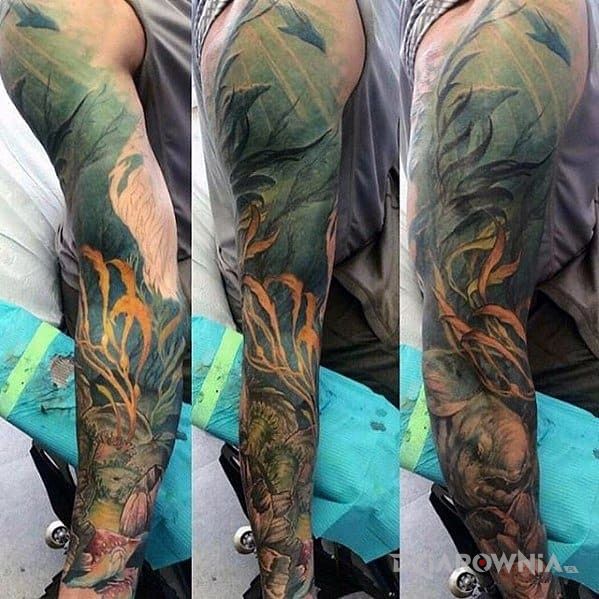 Tatuaż bliskość natury - rękawy