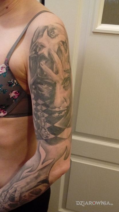 Tatuaż rękaw - twarze
