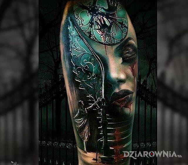 Tatuaż czuć tutaj horror - 3D