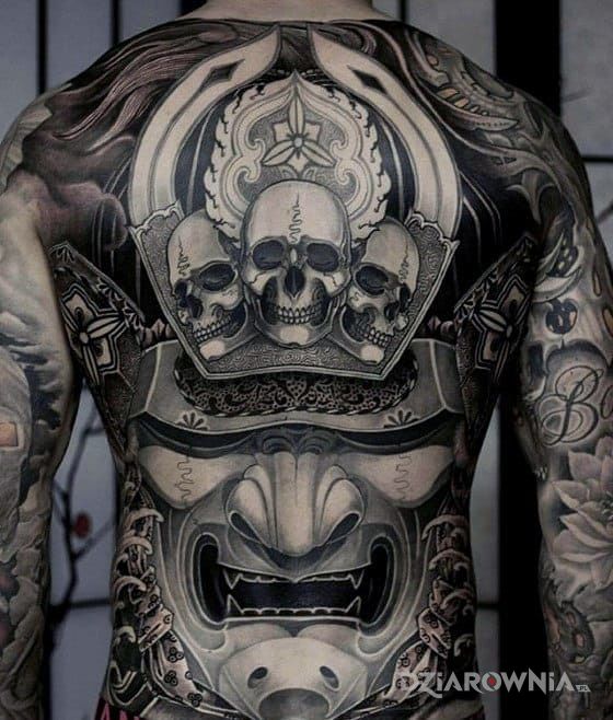 Tatuaż maska samuraja - 3D