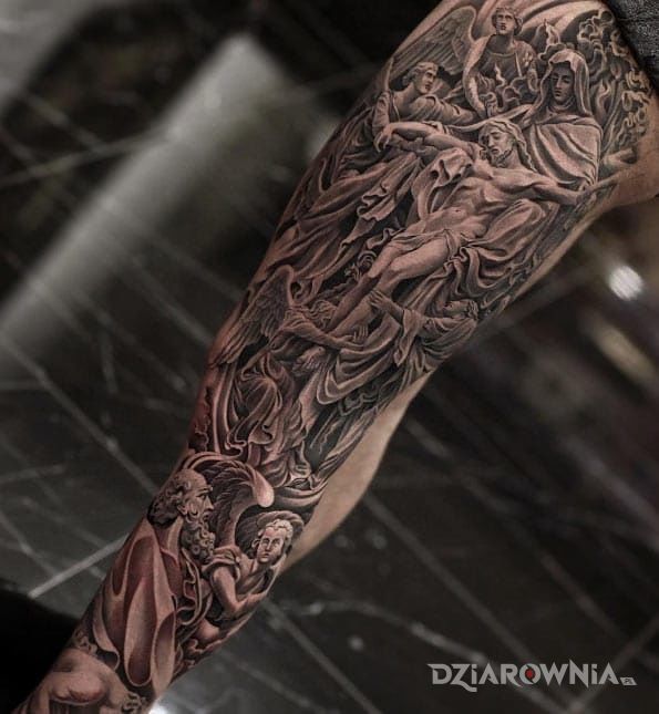 Tatuaż ukrzyżowanie jezusa - postacie