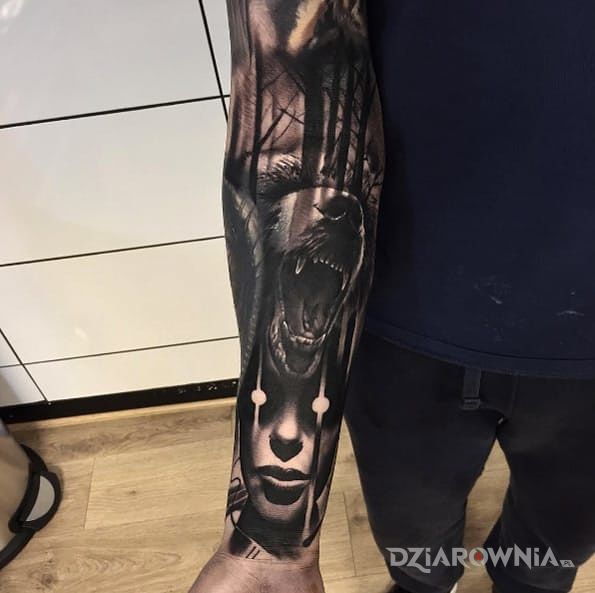 Tatuaż niedźwiedź - 3D