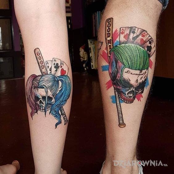 Tatuaż harley and joker - kolorowe