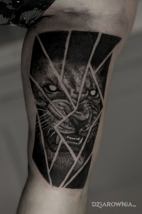 Tatuaż mirror lion - demony