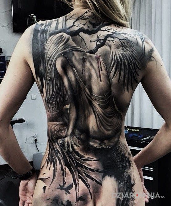 Tatuaż utracone skrzydła - anioły