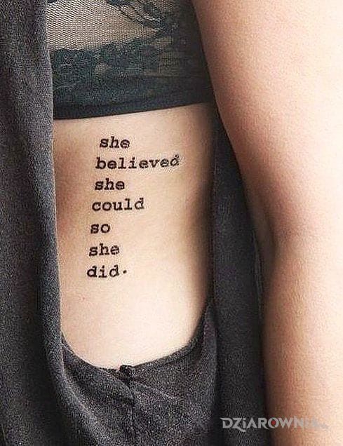 Tatuaż pewność siebie - napisy