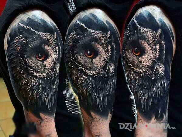 Tatuaż sowa - realistyczne