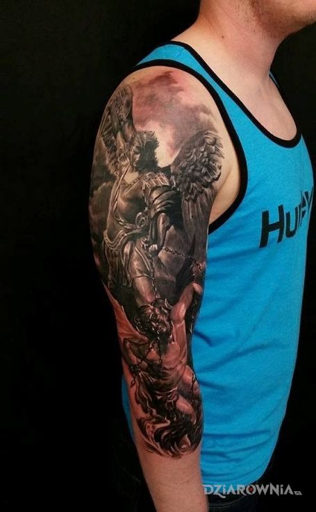 Tatuaż walka z demonem - postacie