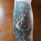 Mały powstaniec na gruzach Warszawy