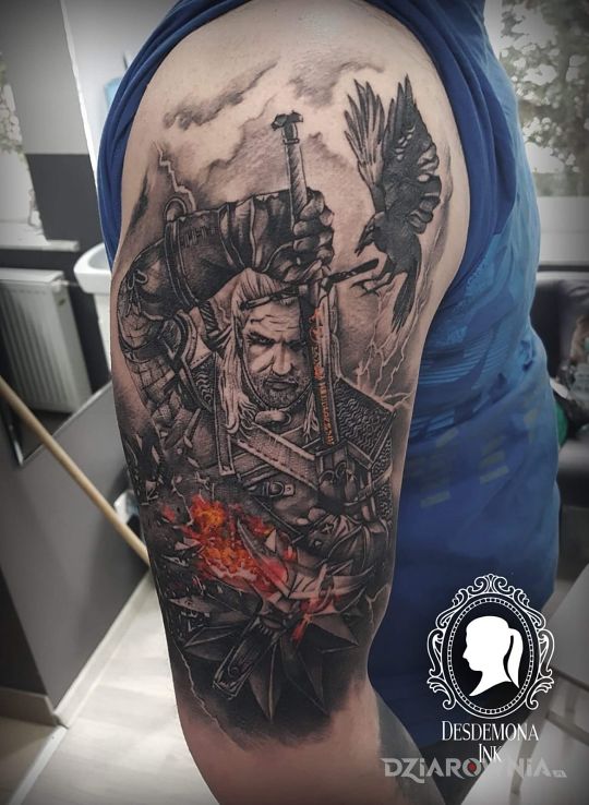 Tatuaż wiedźmin biały wilk - postacie