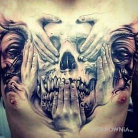 Czaszka i dwie twarze