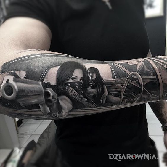 Tatuaż gangsterki - realistyczne