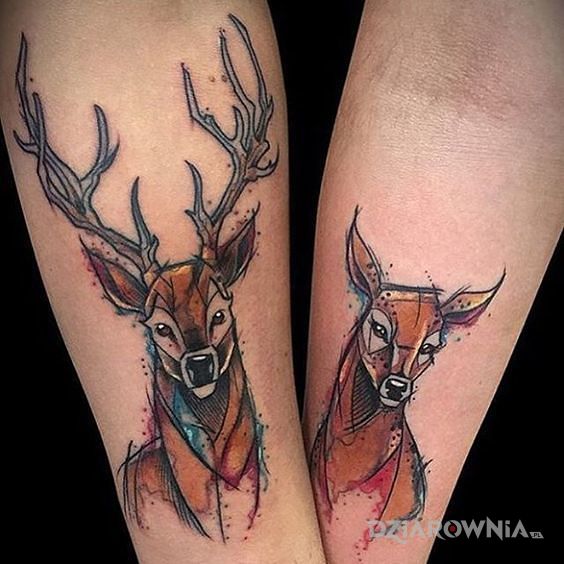 Tatuaż jelonki - miłosne