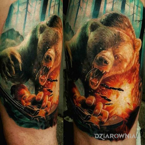 Tatuaż przed niedzwiedziem - 3D