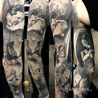 Tatuaż klasyka horroru - realistyczne
