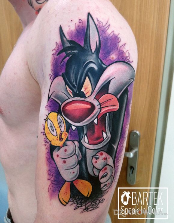 Tatuaż sylwester - kolorowe