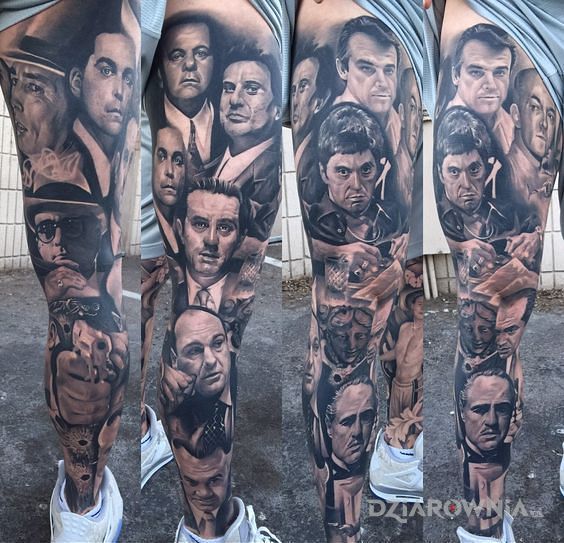 Tatuaż gangsterzy - twarze