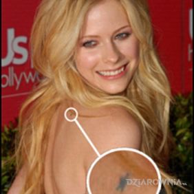 Avril Lavigne - tatuaż gwiazdka na plecach