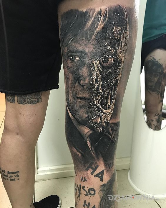 Tatuaż dwie twarze - 3D