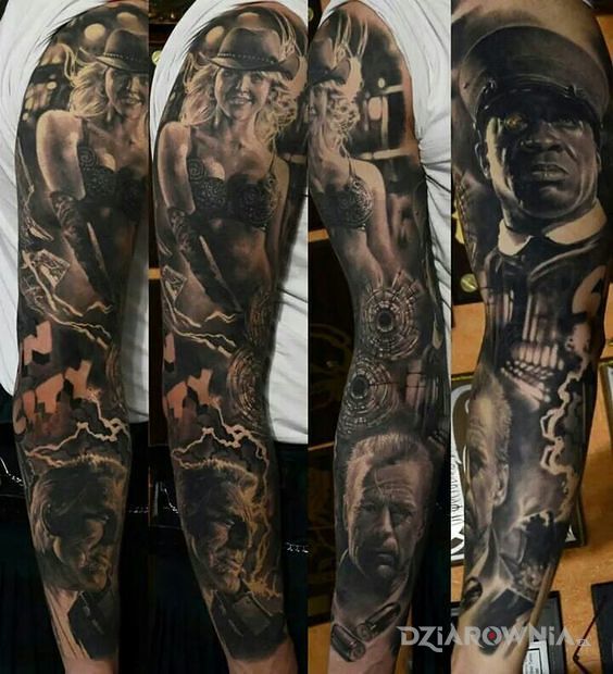 Tatuaż sin city - twarze