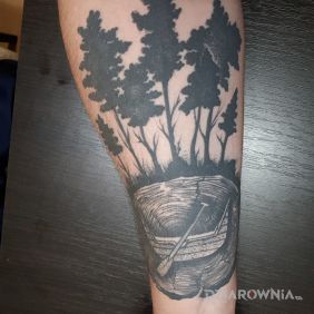 Pień z herbem Łodzi