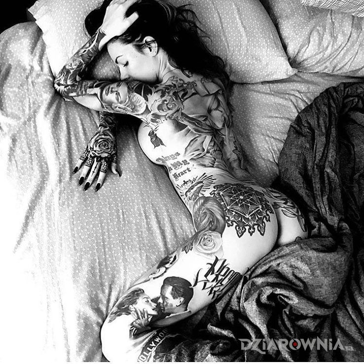 Tatuaż czerń i biel - twarze