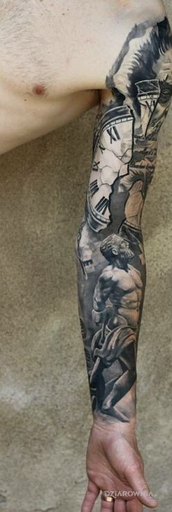 Tatuaż rozpad czasu - realistyczne