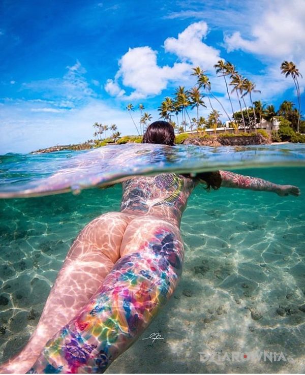 Tatuaż pod woda - kolorowe