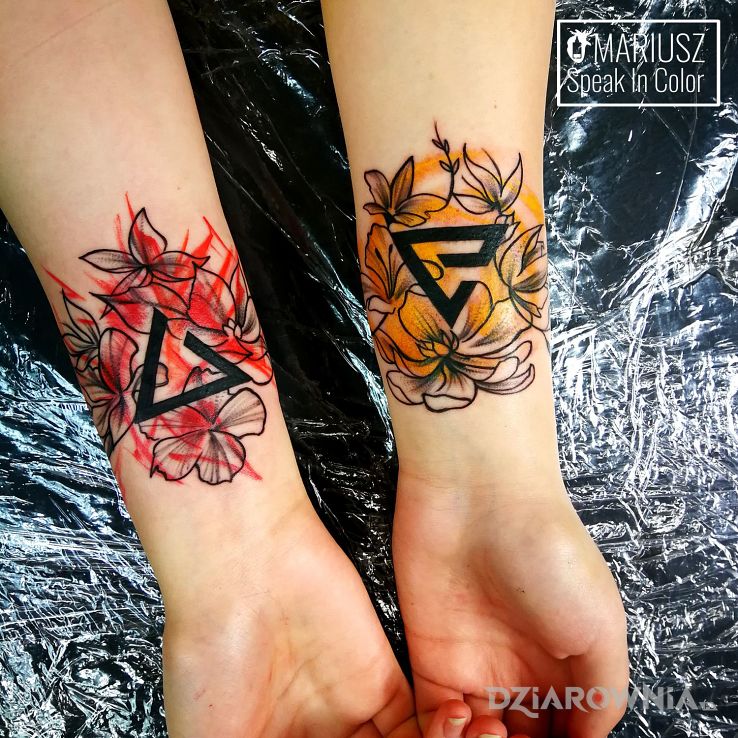 Tatuaż wiedzmin - kolorowe