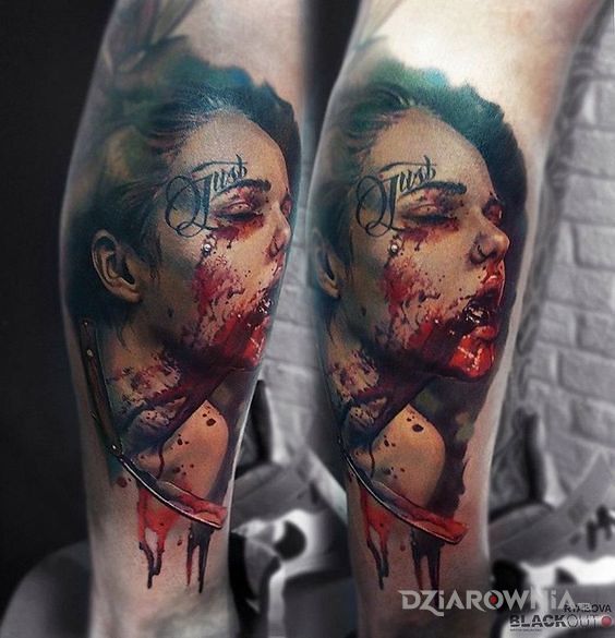 Tatuaż zakrwawiona - 3D