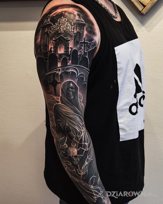 Tatuaż kostucha - rękawy