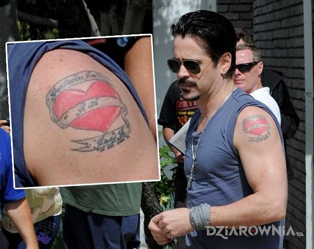 Tatuaż colin farrell - tatuaż serduszko - Colin Farrell