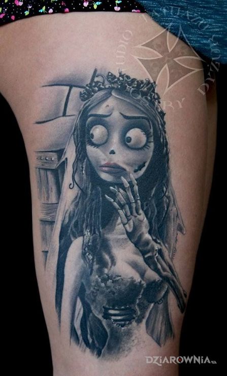 Tatuaż gnijąca panna młoda - realistyczne
