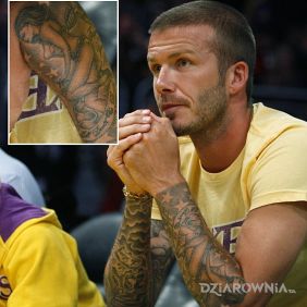 David Beckham - pierwsze tatuaże na przedramieniach