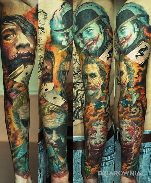 Tatuaż jokery - rękawy