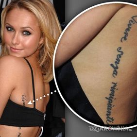 Hayden Panettiere - napis na żebrach